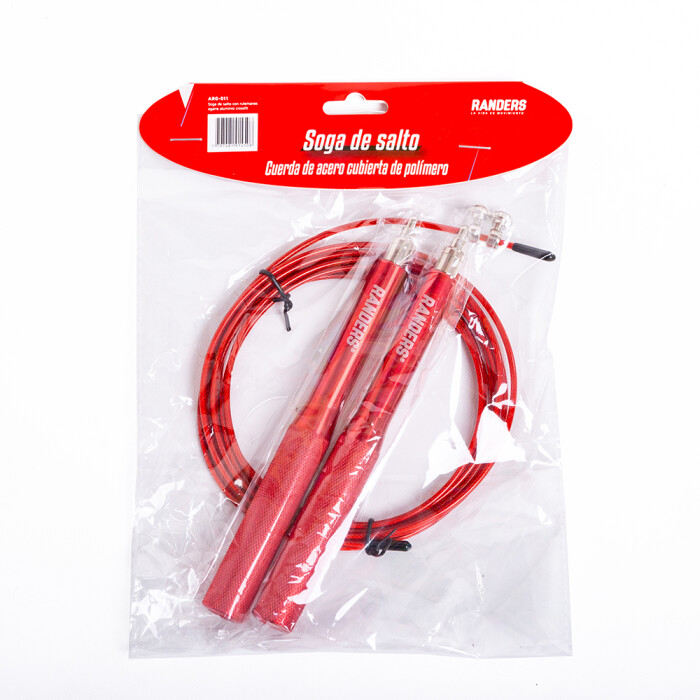 ( ARG-011 )Cuerda de saltar aluminio con rulemán Randers Rojo