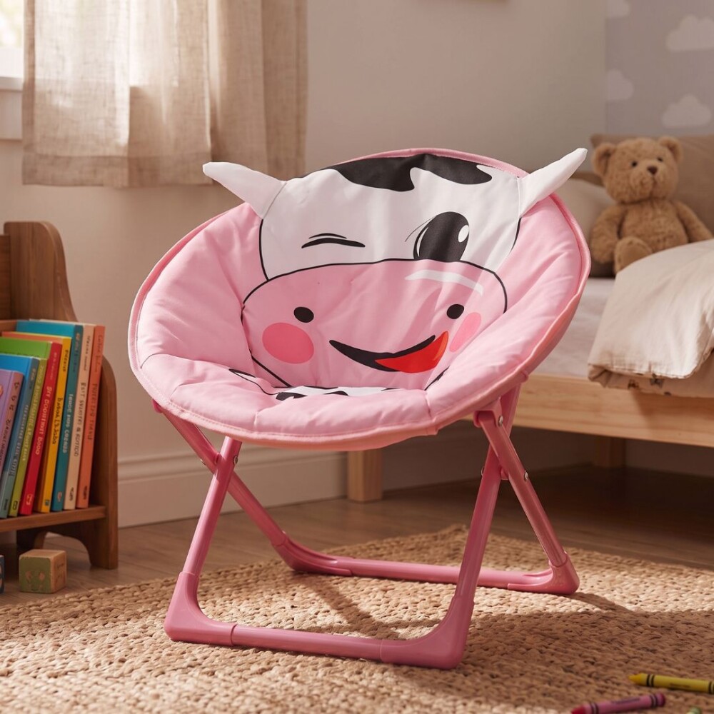 Silla Honguito Infantil Plegable de Metal Vaca