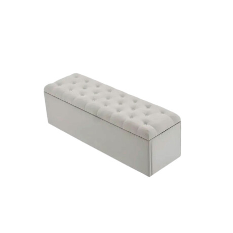 Puff Baúl Lumax Plegable 110x38 cm Organizador Living Dormitorio Gris Claro