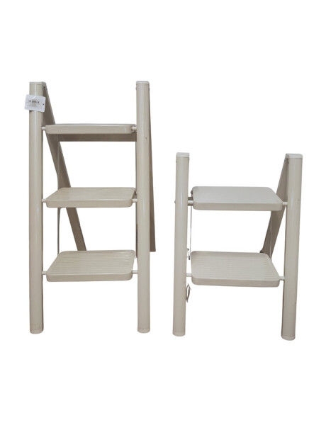 ESCALERA 2 NIVELES METAL 39x45x54CM BEIGE ESCALERA 2 NIVELES METAL 39x45x54CM BEIGE