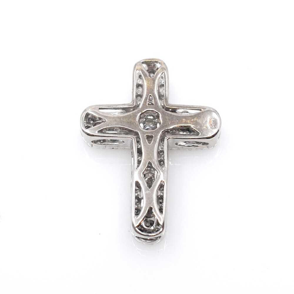 Cruz en oro 18k blanco y brillantes Cruz en oro 18k blanco y brillantes