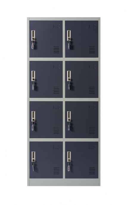 Guardabultos Locker Metálicos De 8 Puertas Guardarropa- Gris Guardabultos Locker Metálicos De 8 Puertas Guardarropa- Gris