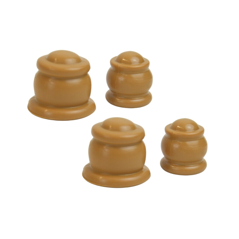 Barrote cortina doble de metal 2 m + 2 Soportes MARRON CLARO