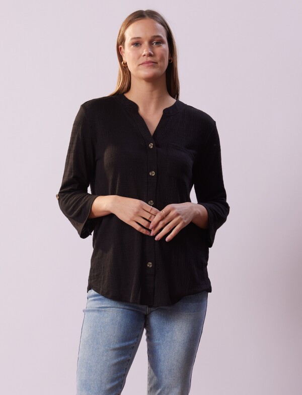 Blusa Botones NEGRO