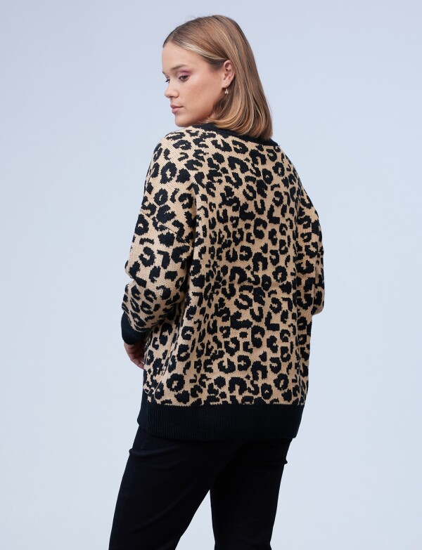 Buzo Animal Print NEGRO/BEIGE