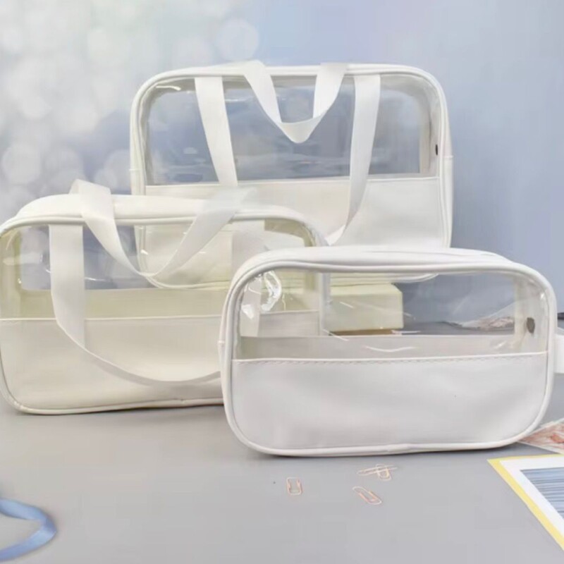 Set de Neceser de Viaje Transparentes Impermeables Blanco