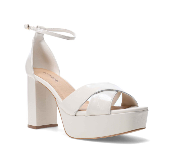 Sandalias de Mujer Bottero con Plataforma y Pulsera Blanco Hueso