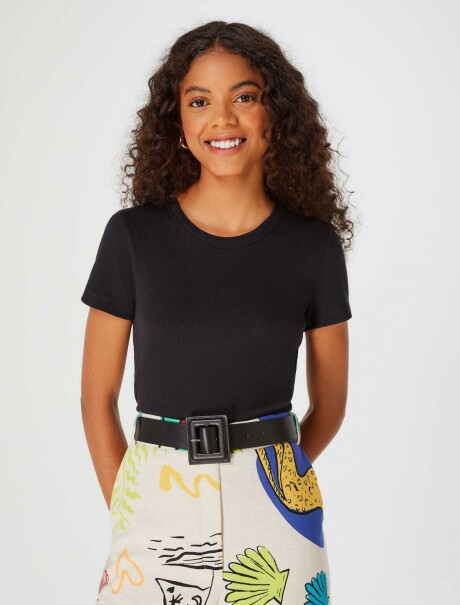 BLUSA CORTA BÁSICA NEGRO