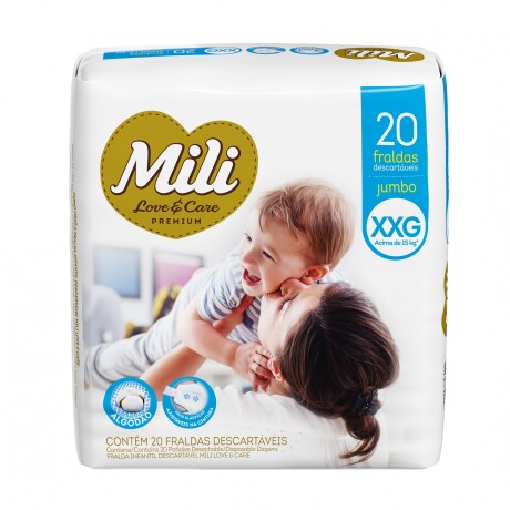 Pañales Mili Love&Care Talle XXG Jumbo 20 Unidades Pañales Mili Love&Care Talle XXG Jumbo 20 Unidades