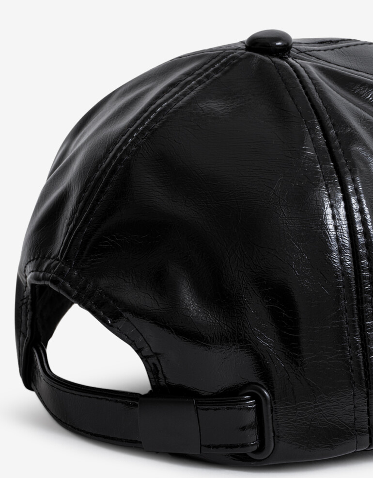Caps Gorra Efecto Charol Negro - Negro