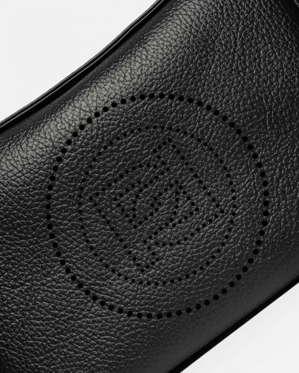 Bandolera Key en efecto cuero graneado Negro