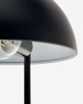 Lámpara de mesa Catlar de madera de fresno y metal con acabado pintado negro