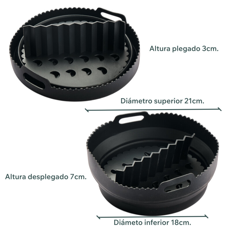 Bandeja Silicona Airfryer con fondo desmontable Redonda 21x7,10 cm Sin Color