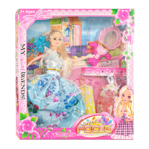 OUTLET Muñeca goma 33cm vestido fiesta c/acc caja visora Outlet Muñeca Goma 33cm Vestido Fiesta C/acc Caja Visora