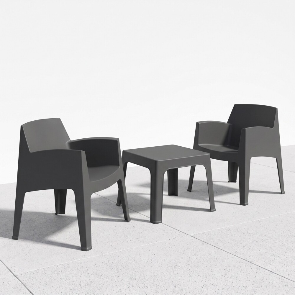 Set de Jardín Mesa + 2 sillas - Magna Negro