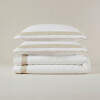 Acolchado 2 Plazas 250x250 Finezza 400 hilos - Pilar Blanco y Beige