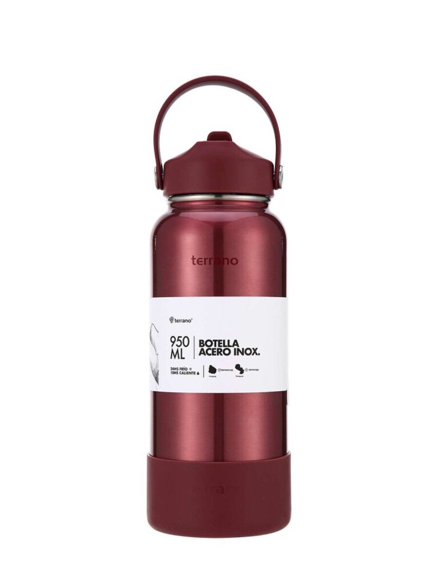 Botella Térmica Con Pico 950Ml. - Rojo Metalizado 