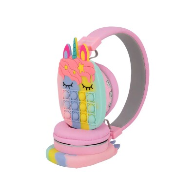 Auriculares bluetooth inalámbricos infantiles Pop It rosado Auriculares bluetooth inalámbricos infantiles Pop It rosado