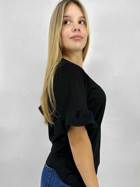 T-SHIRT SLOWLY S2404 NEGRO