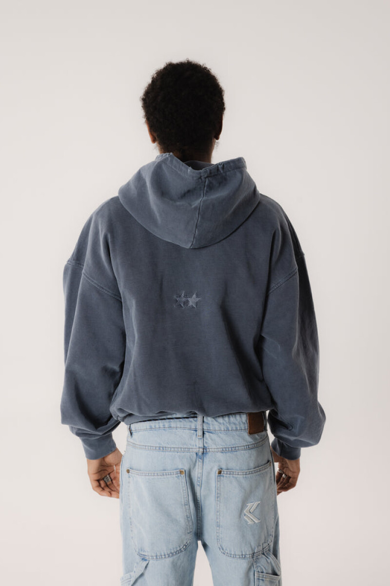 Pigment Dyed Blue Icon Hoodie Azul
