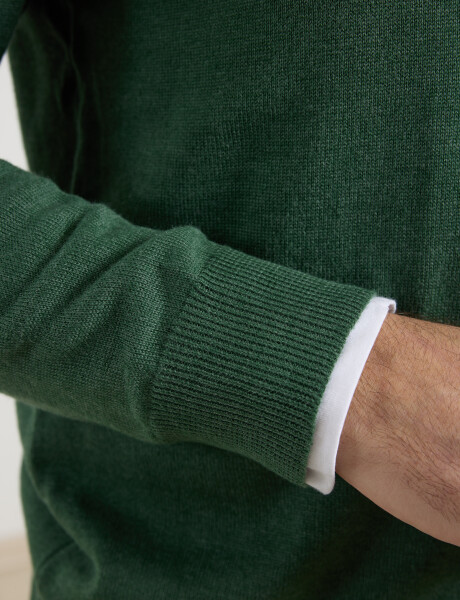 Sweater Medio Cierre Harrington Label Verde