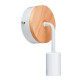 Aplique Pared Nordico Metal Madera Vintage Blanco