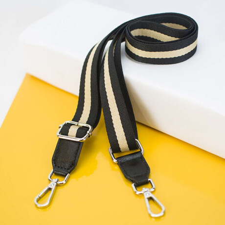 Correa Galon Para Cartera Negro Con Nuez