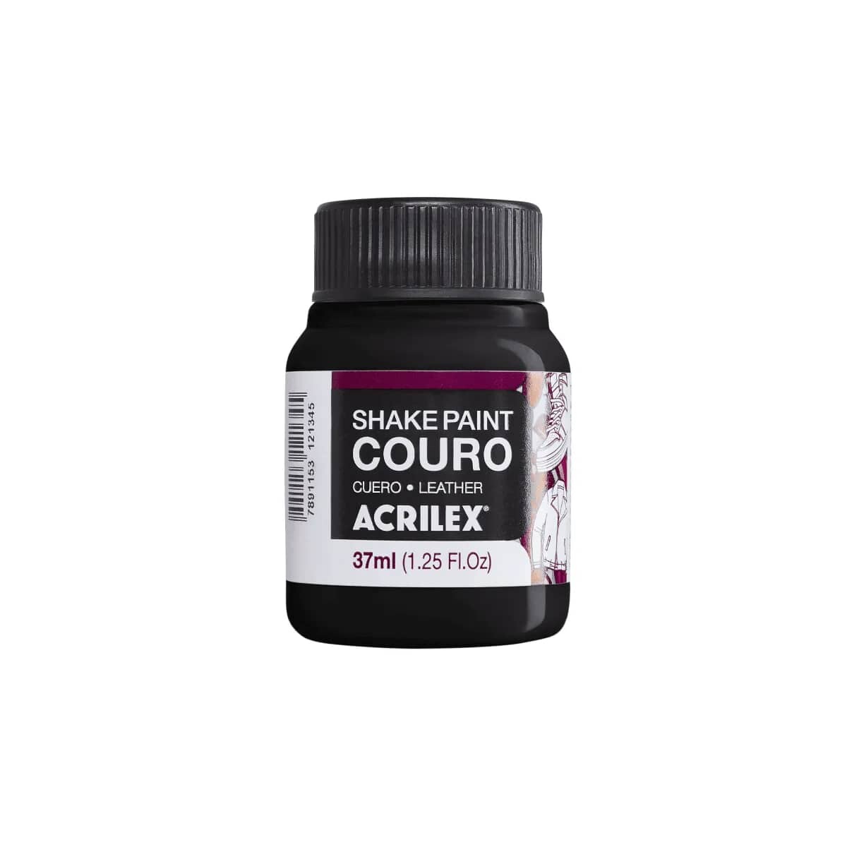Pintura Acrilex Shake Cuero 37 ml - Negro 