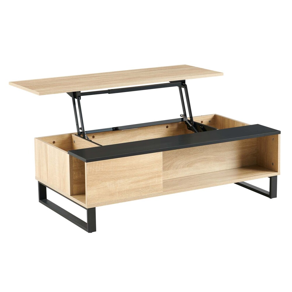 MESA RATONA REBATIBLE MDF-Y-METAL NEGRO ENZO NEG/NAT