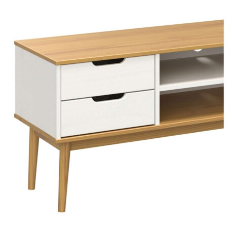 Rack para tv Linea Nordica Roble/Blanco