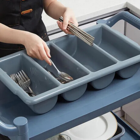 Cubiertera cuatro compartimentos plástico gris Cubiertera cuatro compartimentos plástico gris