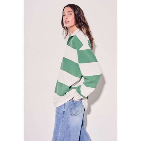 Sweater Polo Rayas Verde