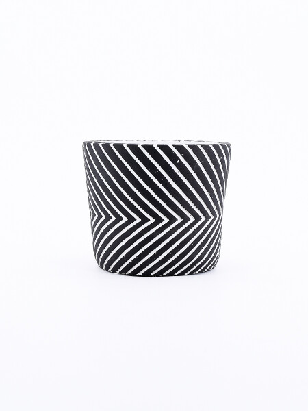 MACETA LINES NEGRO