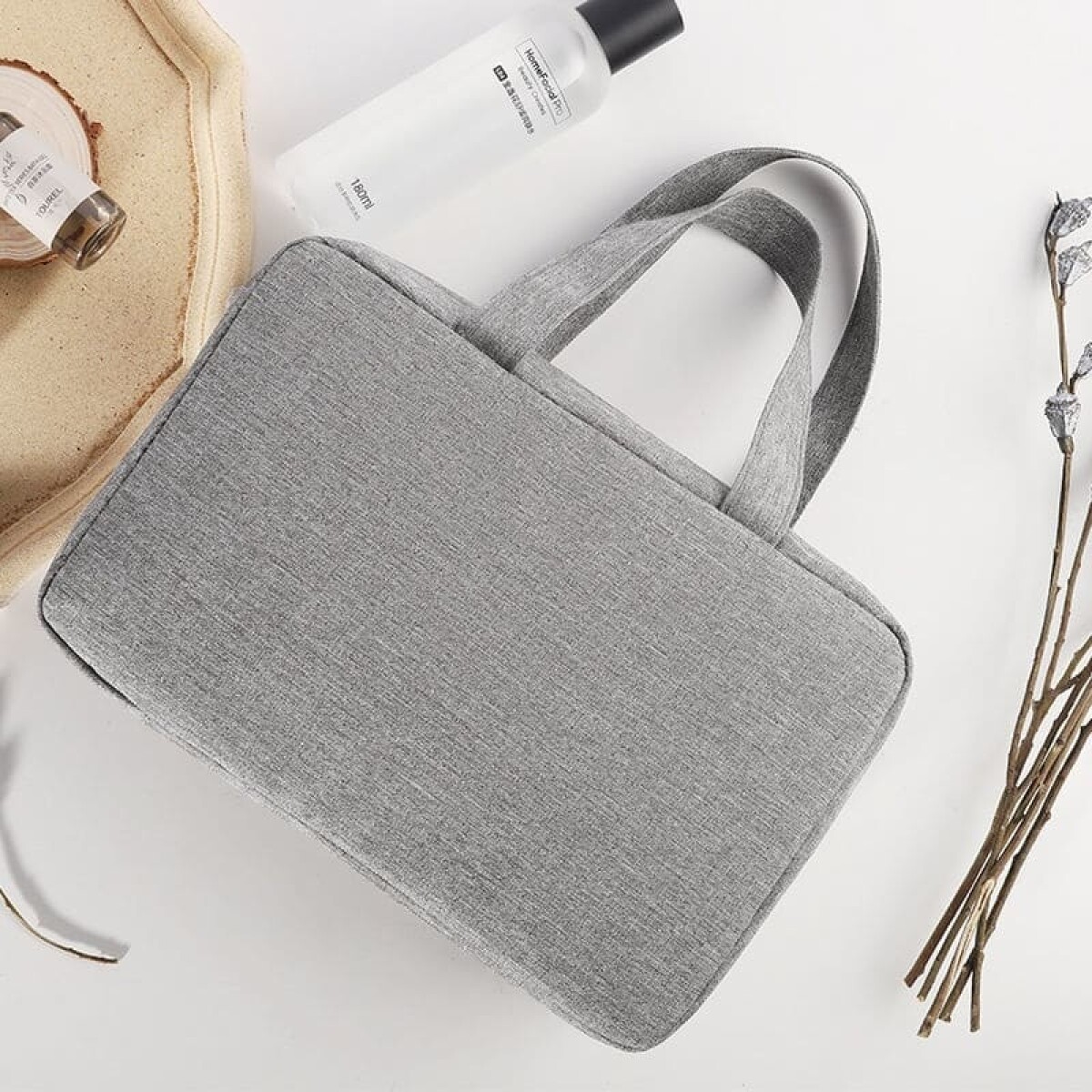 Neceser de viaje organizador con divisiones - gris 