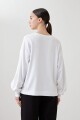 Sweatshirt con botones blanco