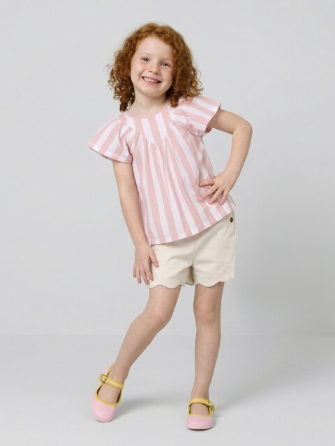 Camiseta De Rayas Rosa