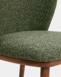 Silla Ciselia chenilla gruesa verde oscuro y patas de madera maciza de fresno acabado tono nogal Silla Ciselia chenilla gruesa verde oscuro y patas de madera maciza de fresno acabado tono nogal