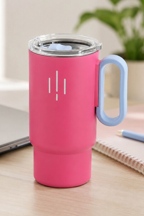 Vaso Térmico de Acero Fucsia