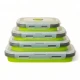 Set X4 Taper Contenedor Silicona Plegables Tapa Plastico Hermetica Verde