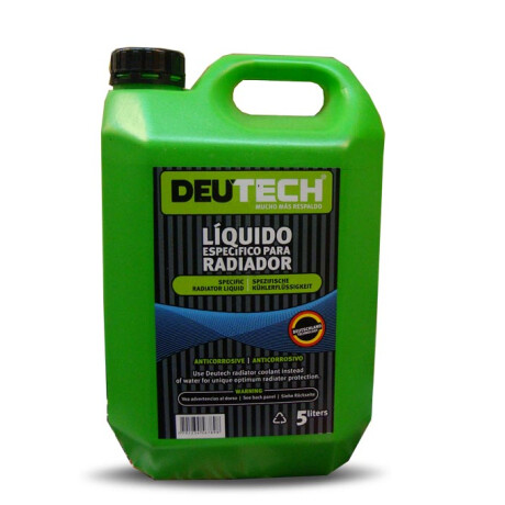 REFRIGERANTE - DESMINERALIZADO VERDE PARA RADIADOR 5 LTS. DEU-TECH REFRIGERANTE - DESMINERALIZADO VERDE PARA RADIADOR 5 LTS. DEU-TECH