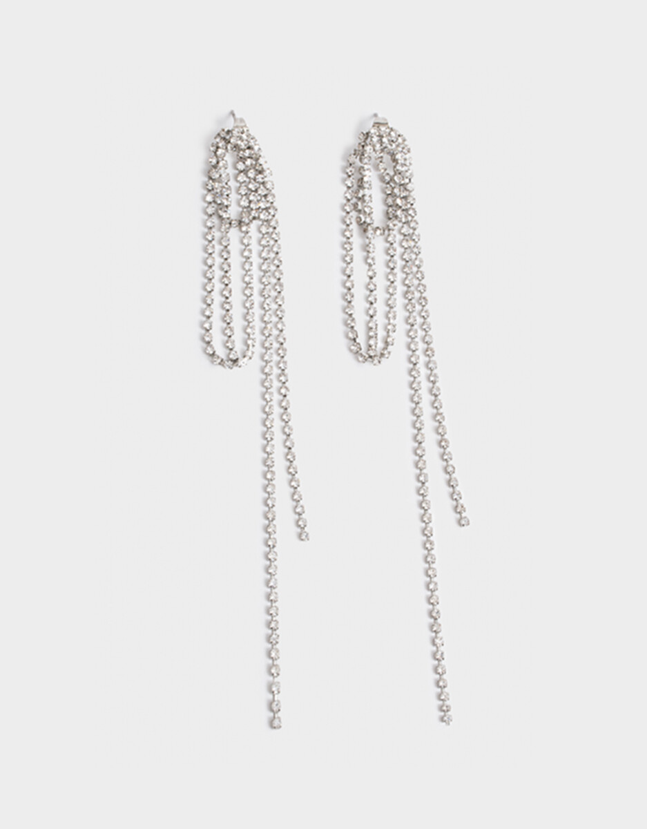Aros Colgantes Largos Con Strass 
