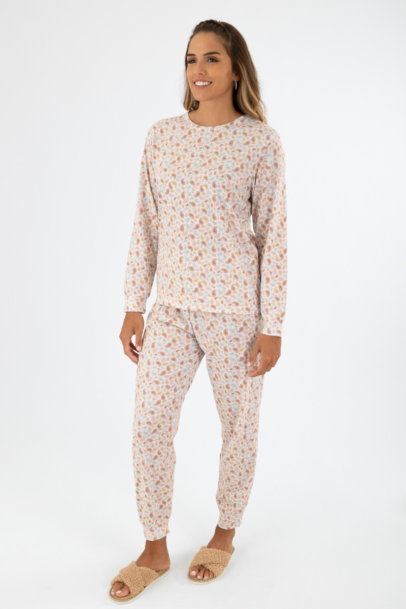 Pijama paisley full - Blanco 