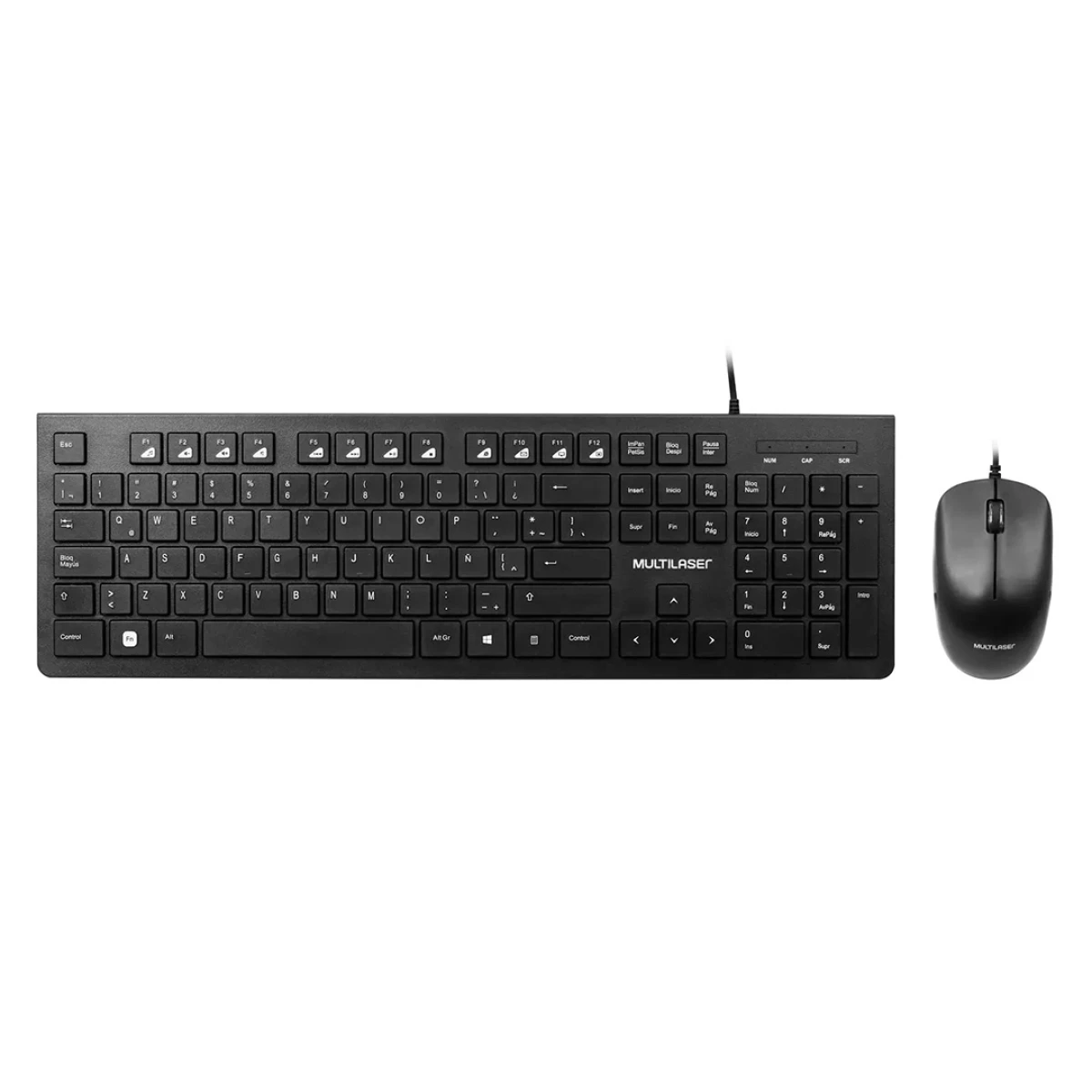 Combo Teclado y Mouse Multilaser TC503 USB Español - NEGRO 