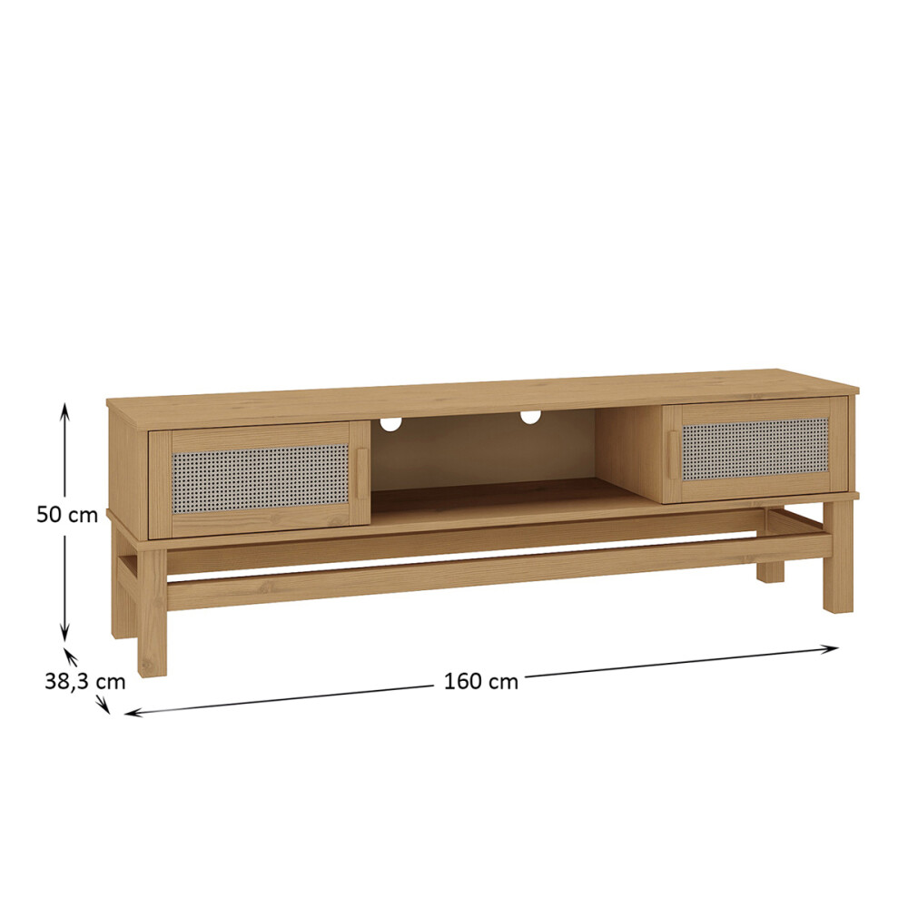 Rack para TV - Madera maciza Ratan Natural Rack para TV - Madera maciza Ratan Natural