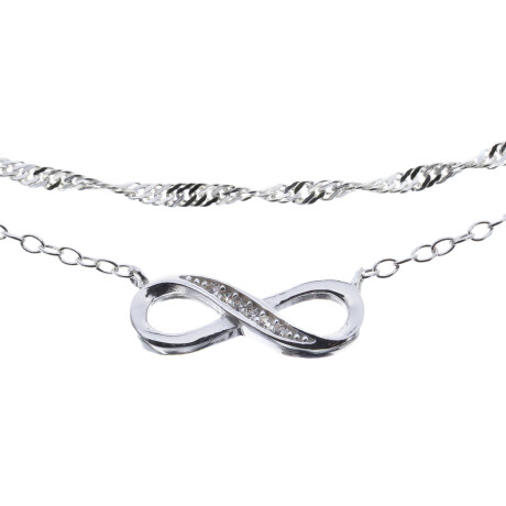 Conjunto de gargantilla en plata 925, INFINITO. Conjunto de gargantilla en plata 925, INFINITO.