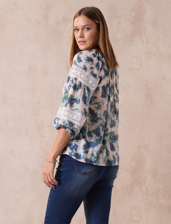 Blusa Puntilla MULTI/AZUL