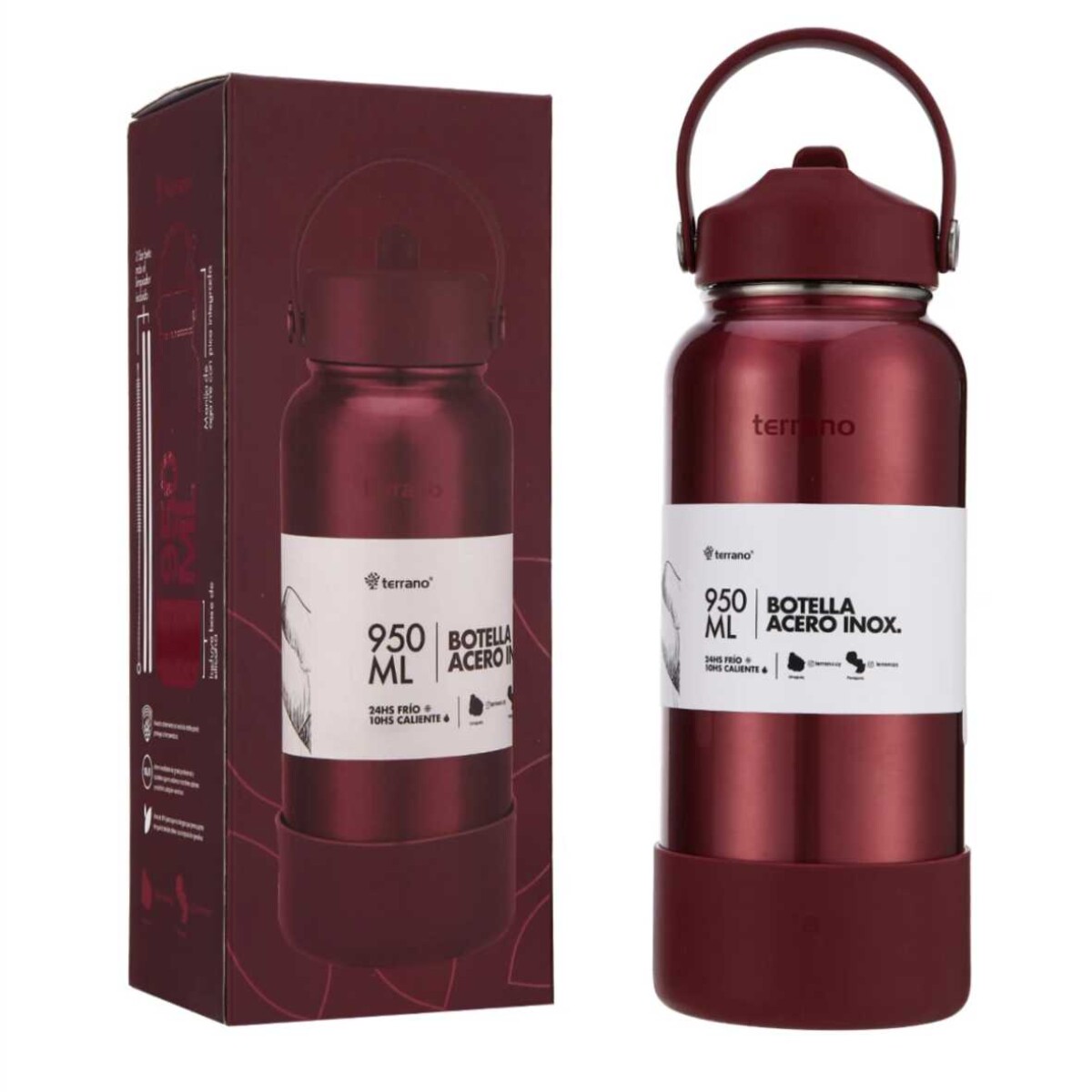 BOTELLA TÉRMICA TERRANO 950ML - ROJO METALIZADO 