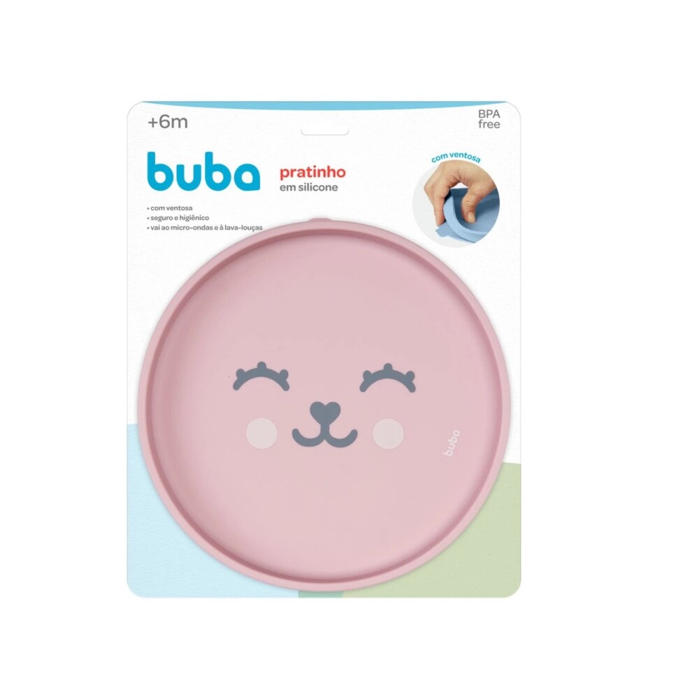 Plato silicona ventosa BUBA OSO rosa