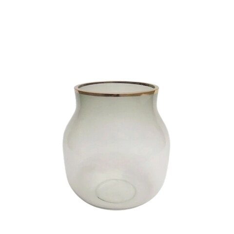 FLORERO VIDRIO 11.5x17CM BAJO BORDE DORADO FLORERO VIDRIO 11.5x17CM BAJO BORDE DORADO