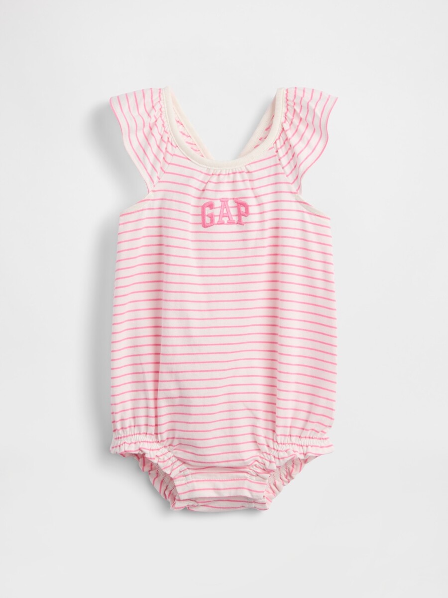 Enterito Logo Gap A Rayas Bebé - Pink Stripe 